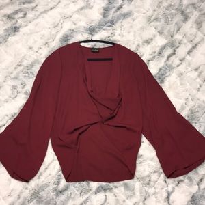 Red Bell Sleeve Top